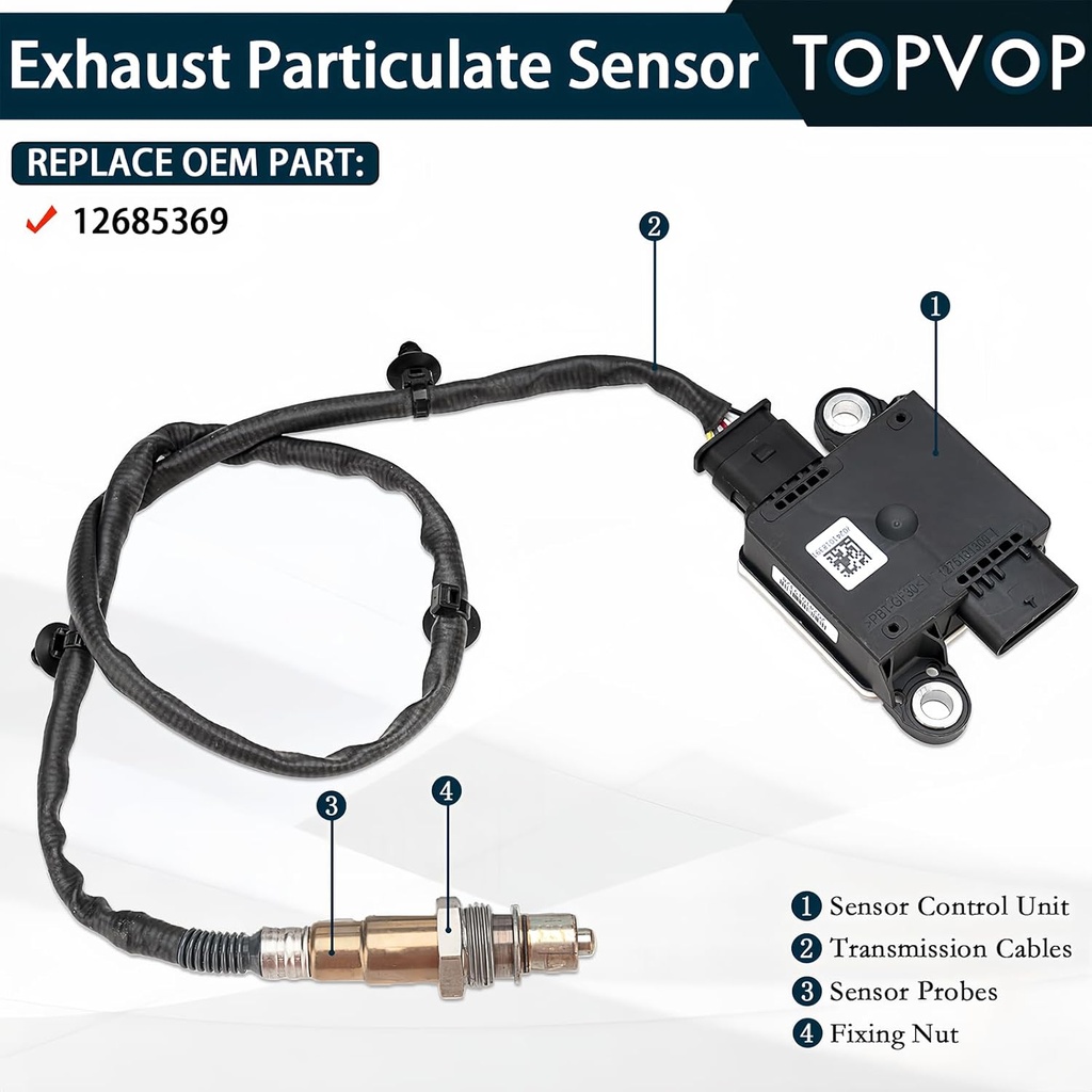 Particulate Matter Sensor for  Chevrolet 12685369 0281007262 0281007263  Silverado 6.6L Diesel 17-19 GMC Sierra I8 20241018398  1277022524