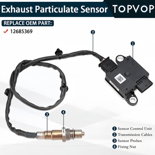 [WXD0368] Particulate Matter Sensor for  Chevrolet 12685369 0281007262 0281007263  Silverado 6.6L Diesel 17-19 GMC Sierra I8 20241018398  1277022524